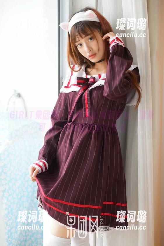 GIRLT果团网 - 陈雅漫的私房白丝：清新可人，但又暗含些许挑逗